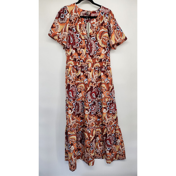 NWT Anthropologie The Somerset Maxi Dress Size XL Bronze Floral #NC504 - Picture 2 of 10